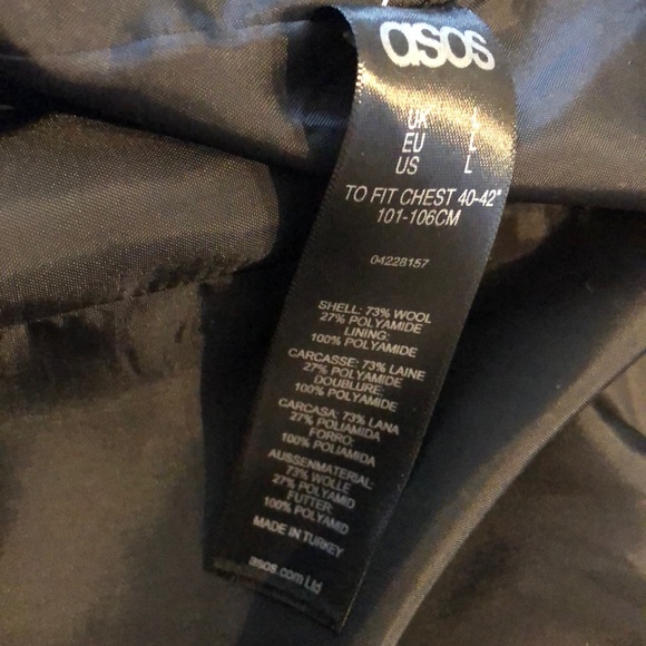 ASOS Wool Trench Coat in Dark Charcoal - Picture 4 of 5